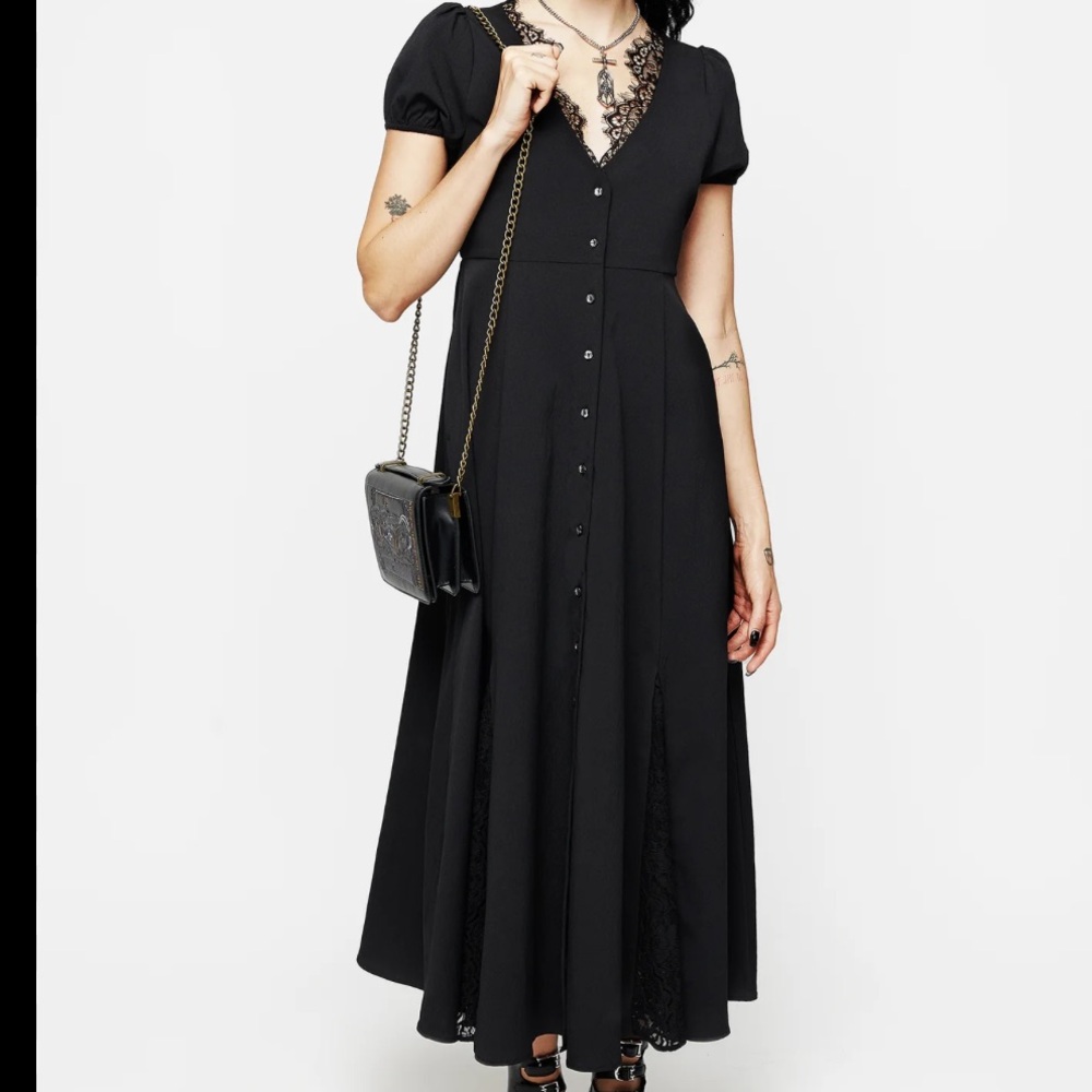 Disturbia Tassia Lace Black Maxidress